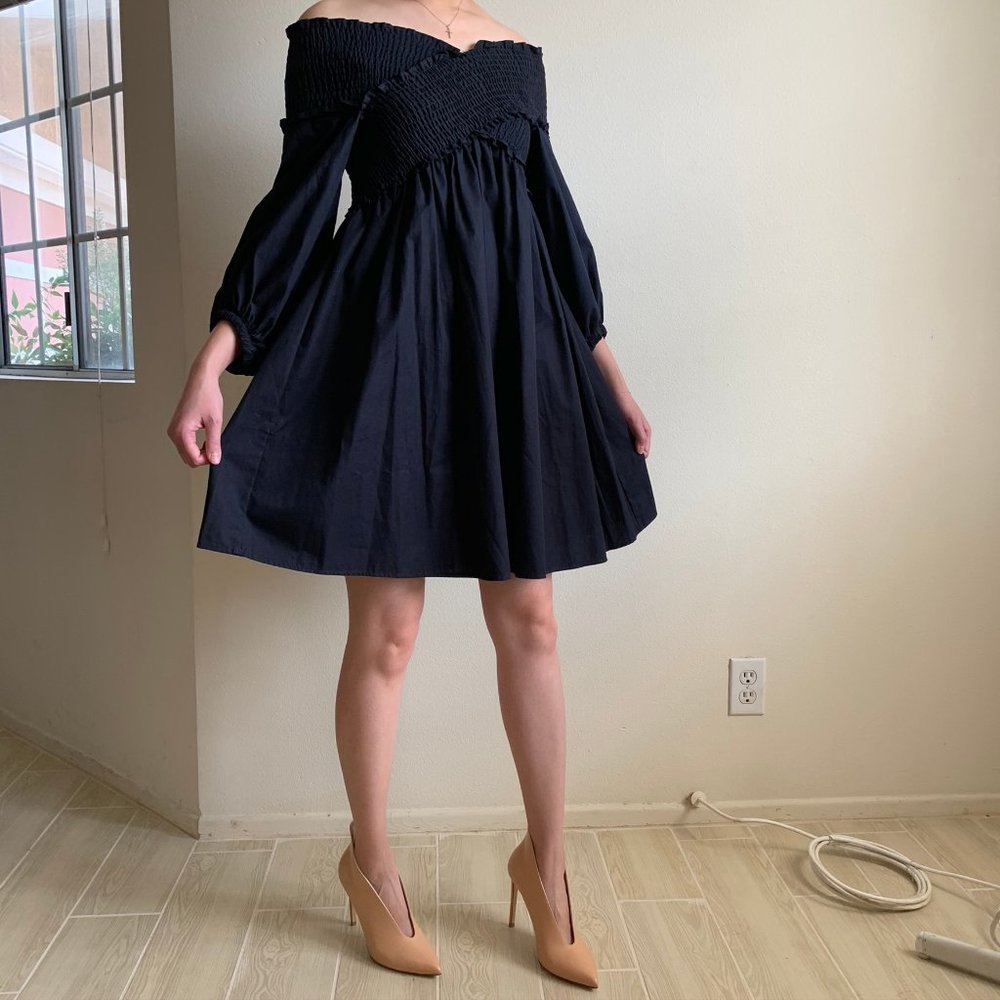 Navy Off-Shoulder Dress